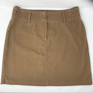 B Moss Tan Cotton Corduroy Mini Skirt Size 12